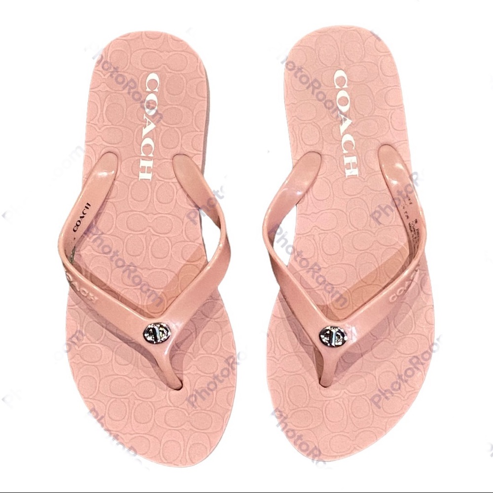 Coach pink flip flops